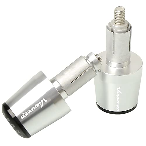 Für XL1000V Varadero XL 1000V Motorrad CNC Aluminium Griffe Lenker Griffenden Stecker Abdeckkappe Ausgewogene Stecker Griffteile(Silber) von XZGFZHY