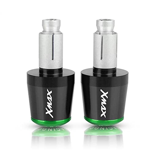 Für XMAX 250 XMAX300 X MAX XMAX 400 X-MAX250 300 400 2017-2019 Motorrad CNC Aluminium Griffe Lenker Griffenden Stecker Abdeckkappe Ausgewogene Stecker Griffteile(Grün) von XZGFZHY