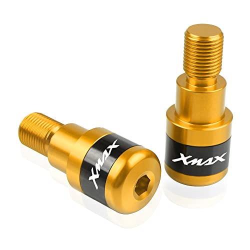 Für XMAX 300 XMAX 125 XMAX 250 2017 2018 2019 XMAX 400 2017 Motorrad CNC Aluminium Griffe Lenker Griff Enden Stecker Abdeckkappe Ausgewogene Stecker Griffteile(Gold) von XZGFZHY