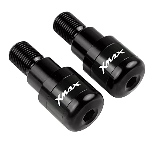 Für XMAX 400 2013-2016 XMAX250 XMAX125 Motorradgriffe Lenkergriffenden Stecker Abdeckkappe Ausgewogene Stecker CNC Aluminium Griffteile(Schwarz) von XZGFZHY