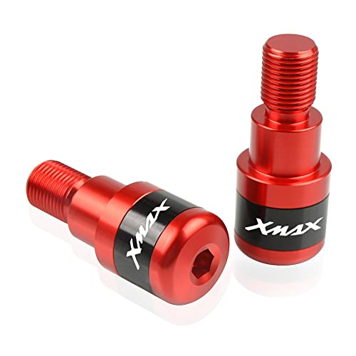 Für XMAX Motorrad CNC Aluminium Griffe Lenker Griffenden Stecker Abdeckkappe Ausgewogene Stecker Griffteile(Rot) von XZGFZHY