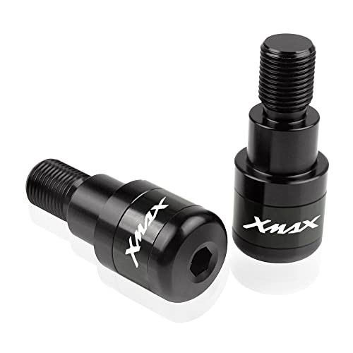 Für XMAX Motorrad CNC Aluminium Griffe Lenker Griffenden Stecker Abdeckkappe Ausgewogene Stecker Griffteile(Schwarz) von XZGFZHY