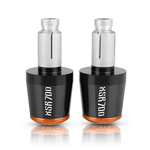 Für XSR700 2015 2016 2017 2018 2019 Motorradgriffe Lenkergriffenden Stecker Abdeckkappe Ausgewogene Stecker CNC Aluminium Griffteile(Orange) von XZGFZHY