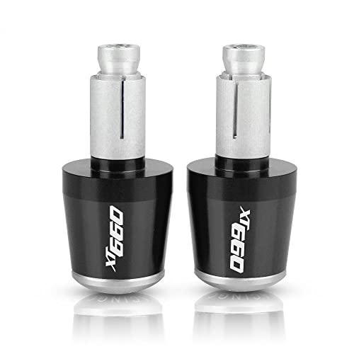 Für XT660/X/R/Z XT 660 XT660X XT660R XT660Z 660X 660R 660Z Motorrad CNC Aluminium Griffe Lenker Griff Enden Stecker Abdeckkappe Ausgewogene Stecker Griffteile(Silber) von XZGFZHY