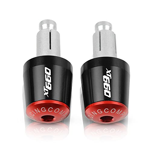 Für XT660E XT660R XT660X XT660 XT 660 ERX 1990-2017 Motorradgriffe Lenkergriffenden Stecker Abdeckkappe Ausgewogene Stecker CNC Aluminium Griffteile(Rot) von XZGFZHY