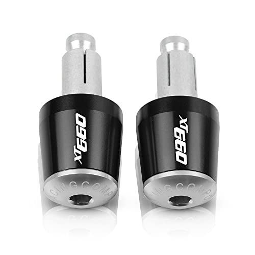 Für XT660E XT660R XT660X XT660 XT 660 ERX 1990-2017 Motorradgriffe Lenkergriffenden Stecker Abdeckkappe Ausgewogene Stecker CNC Aluminium Griffteile(Silber) von XZGFZHY