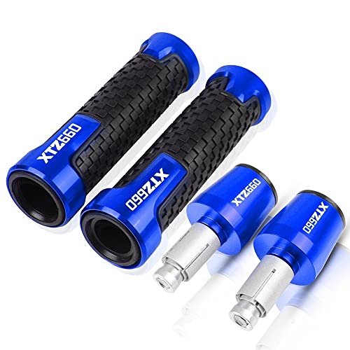 Für XTZ660 XTZ 660 TENERE 1991-1998 1997 1996 1995 Motorradgriffe Lenkergriffenden Stecker Abdeckkappe Ausgewogene Stecker CNC Aluminium Griffteile(Blau) von XZGFZHY