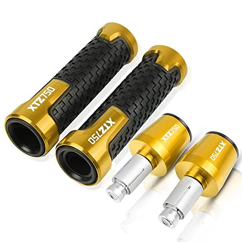 Für XTZ750 XTZ 1200 XT1200Z XT1200ZE SUPERTENERE Motorradgriffe Lenkergriffenden Stecker Abdeckkappe Ausgewogene Stecker CNC Aluminium Griffteile(Gold) von XZGFZHY