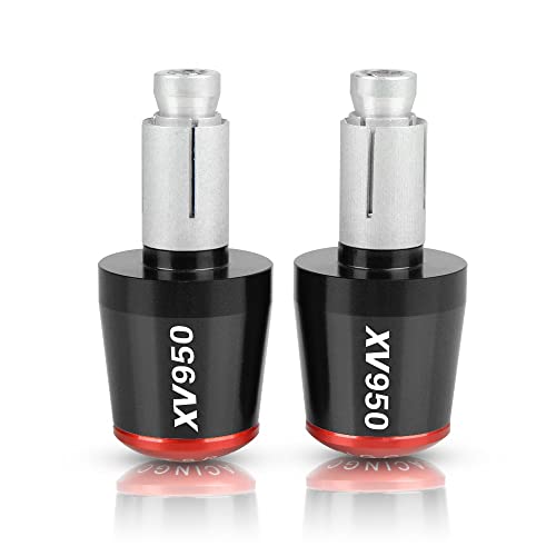 Für XV950 RACER 2016 2017 2018 XV 950 Motorrad CNC Aluminium Griffe Lenker Griffenden Stecker Abdeckkappe Ausgewogene Stecker Griffteile(Rot) von XZGFZHY