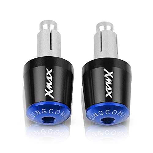 Für Xmax 125 250 300 400 X MAX XMAX 2017 Motorradgriffe Lenkergriffenden Stecker Abdeckkappe Ausgewogene Stecker CNC Aluminium Griffteile(Blau) von XZGFZHY