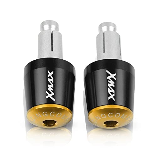 Für Xmax 125 250 300 400 X MAX XMAX 2017 Motorradgriffe Lenkergriffenden Stecker Abdeckkappe Ausgewogene Stecker CNC Aluminium Griffteile(Gold) von XZGFZHY