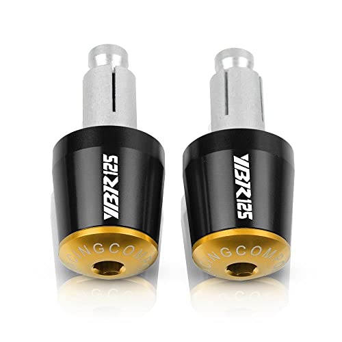 Für YBR 125 YBR125 2002-2014 2013 2012 2011 2010 2009 2008 Motorradgriffe Lenkergriffenden Stecker Abdeckkappe Ausgewogene Stecker CNC Aluminium Griffteile(Gold) von XZGFZHY