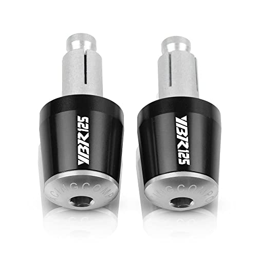 Für YBR 125 YBR125 2002-2014 2013 2012 2011 2010 2009 2008 Motorradgriffe Lenkergriffenden Stecker Abdeckkappe Ausgewogene Stecker CNC Aluminium Griffteile(Silber) von XZGFZHY