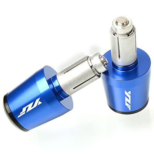 Für YZF 250 YZF-R1 YZF-R3 YZF-R6 Motorrad CNC Aluminium Griffe Lenker Griff Enden Stecker Abdeckkappe Ausgewogene Stecker Griffteile(Blau) von XZGFZHY