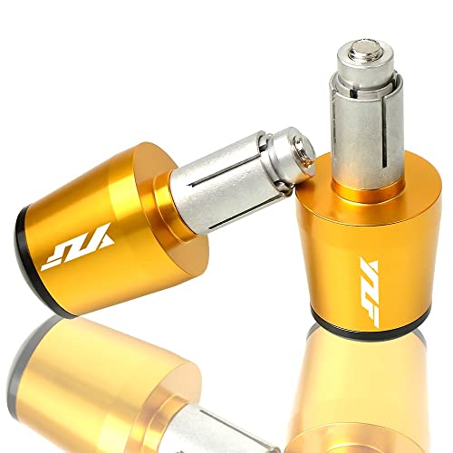 Für YZF 250 YZF-R1 YZF-R3 YZF-R6 Motorrad CNC Aluminium Griffe Lenker Griff Enden Stecker Abdeckkappe Ausgewogene Stecker Griffteile(Gold) von XZGFZHY