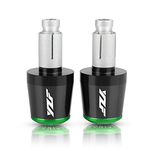 Für YZF R1 YZF R6 YZFR6 YZF R125 YZFR15 R25 YZF R3 Motorrad CNC Aluminium Griffe Lenker Griff Enden Stecker Abdeckkappe Ausgewogene Stecker Griffteile(Grün) von XZGFZHY