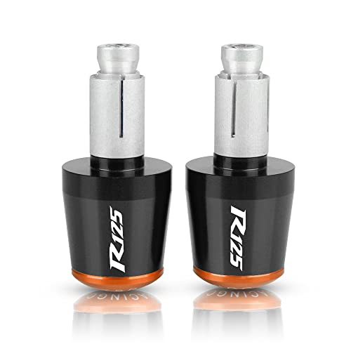 Für YZF-R125 YZFR125 YZF R125 2014-2018 2015 2016 Motorrad CNC Aluminium Griffe Lenker Griff Enden Stecker Abdeckkappe Ausgewogene Stecker Griffteile(Orange) von XZGFZHY