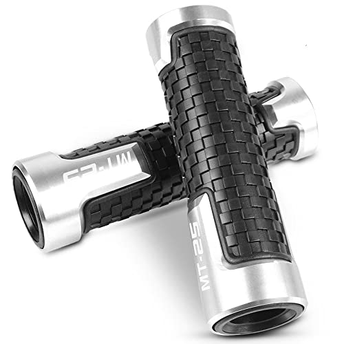 Für YZF R3 MT03 MT25 2015-2018 YZF R25 2013-2018 2014 2015 Motorradzubehör Handgriffe Lenker Anti-Rutsch-Lenker Handgriff Griffteile(Silber) von XZGFZHY