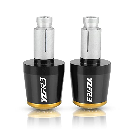 Für YZF R3 YZFR3 2015-2019 2016 2017 YZF-R3 Motorrad CNC Aluminium Griffe Lenker Griff Enden Stecker Abdeckkappe Ausgewogene Stecker Griffteile(Gold) von XZGFZHY