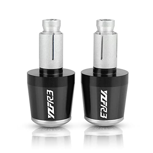 Für YZF R3 YZFR3 2015-2019 2016 2017 YZF-R3 Motorrad CNC Aluminium Griffe Lenker Griff Enden Stecker Abdeckkappe Ausgewogene Stecker Griffteile(Silber) von XZGFZHY