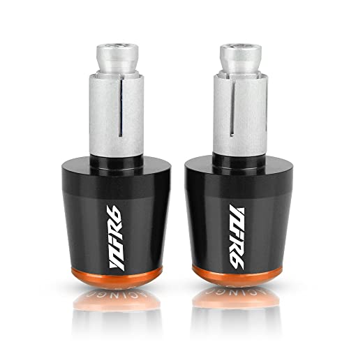 Für YZF R6 1999 2000 2001 2002 2003 2004 2005 2007 2008-2010 Motorrad CNC Aluminium Griffe Lenker Griff Enden Stecker Abdeckkappe Ausgewogene Stecker Griffteile(Orange) von XZGFZHY