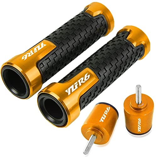 Für YZF-R6 YZFR6 YZF R6 2017 2018-2020 Motorrad Lenker Handgriffe Anti Skid Lenkerkappe Enden Stecker CNC Aluminium Zubehör Griffteile(Gold) von XZGFZHY