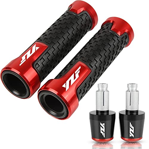 Für YZFR1 YZFR6 YZFR125 YZFR15 YZFR3 YZFR25 Motorrad Lenker Handgriffe Rutschfeste Lenkerkappe Enden Stecker CNC Aluminium Zubehör Griffteile(Rot) von XZGFZHY