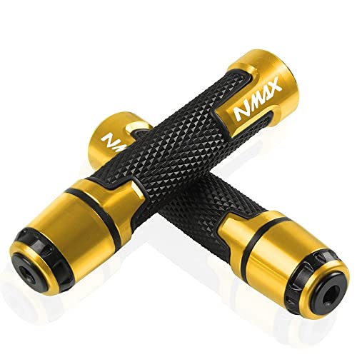 Für Yama&ha NMAX N-MAX 155 2015 2016 2017 Motorrad Lenkergriffe Rutschfeste Gummigriffe Lenkerenden CNC Aluminium 7/8" 22mm Griffteile(Gold) von XZGFZHY