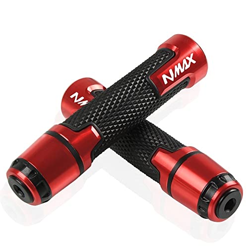 Für Yama&ha NMAX N-MAX 155 2015 2016 2017 Motorrad Lenkergriffe Rutschfeste Gummigriffe Lenkerenden CNC Aluminium 7/8" 22mm Griffteile(Rot) von XZGFZHY