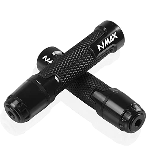 Für Yama&ha NMAX N-MAX 155 2015 2016 2017 Motorrad Lenkergriffe Rutschfeste Gummigriffe Lenkerenden CNC Aluminium 7/8" 22mm Griffteile(Schwarz) von XZGFZHY