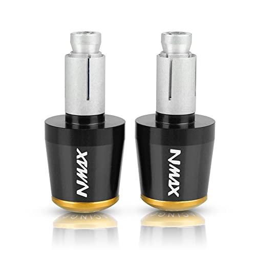 Für Yama&ha NMAX155 NMAX 155 N-MAX 125 Motorradgriffe Lenkergriffenden Stecker Abdeckkappe Ausgewogene CNC Aluminium Griffteile(Gold) von XZGFZHY