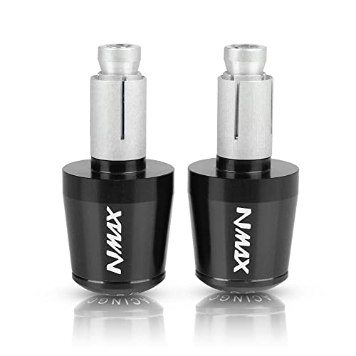 Für Yama&ha NMAX155 NMAX 155 N-MAX 125 Motorradgriffe Lenkergriffenden Stecker Abdeckkappe Ausgewogene CNC Aluminium Griffteile(Schwarz) von XZGFZHY