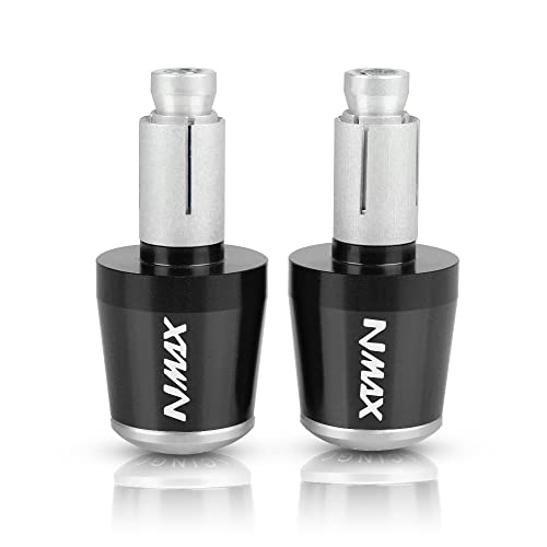 Für Yama&ha NMAX155 NMAX 155 N-MAX 125 Motorradgriffe Lenkergriffenden Stecker Abdeckkappe Ausgewogene CNC Aluminium Griffteile(Silber) von XZGFZHY