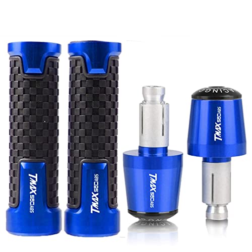 Für Yama&ha TMAX560 T-MAX 560 DX TECH MAX 2020 2021 2022 7/8 '' 22 Mm Motorrad-Handgriffe Lenker Anti-Rutsch-Lenker Handgriffenden Stecker Griffteile(Blau) von XZGFZHY