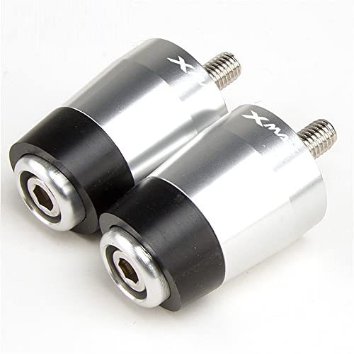 Für Yama&ha X-MAX XMAX 300 2017 2018 2019 2020 2021 Motorradgriffe Lenkergriffenden Abdeckkappe Ausgewogene Stecker Griffteile(Silber) von XZGFZHY