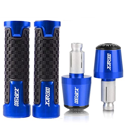 Für Yama&ha XJR1300 RACER 2004 2005 2006-2021 7/8 '' 22 Mm Motorrad-Handgriffe Lenker Anti-Rutsch-Lenker Handgriffenden Stecker Griffteile(Blau) von XZGFZHY
