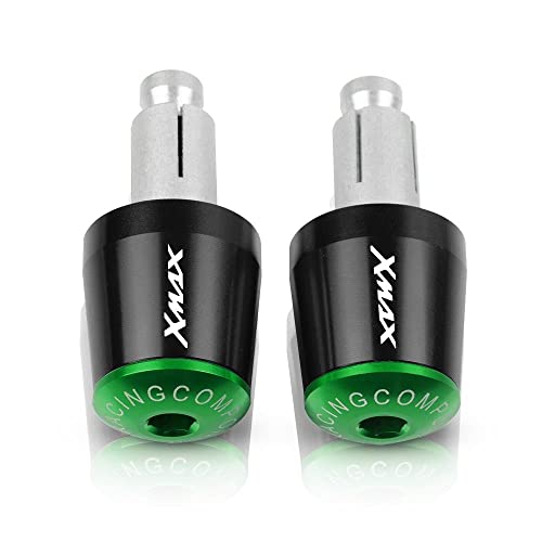 Für Yama&ha XMAX 125 250 300 400 X MAX 2017-2021Motorradgriffe Lenkergriffenden Stecker Abdeckkappe Ausgewogene CNC Aluminium Griffteile(Grün) von XZGFZHY