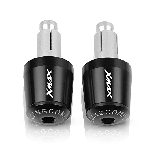 Für Yama&ha XMAX 125 250 300 400 X MAX 2017-2021Motorradgriffe Lenkergriffenden Stecker Abdeckkappe Ausgewogene CNC Aluminium Griffteile(Schwarz) von XZGFZHY