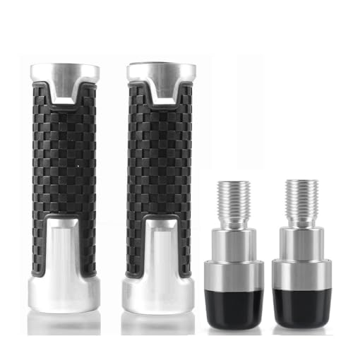 Für Yama&ha YZF600 YZF1000 THUNDERCAT YZF750 R/SP Motorrad Lenker Handgriffe Anti Skid Lenkerkappe Endstopfen CNC Aluminium Griffteile(Silber) von XZGFZHY