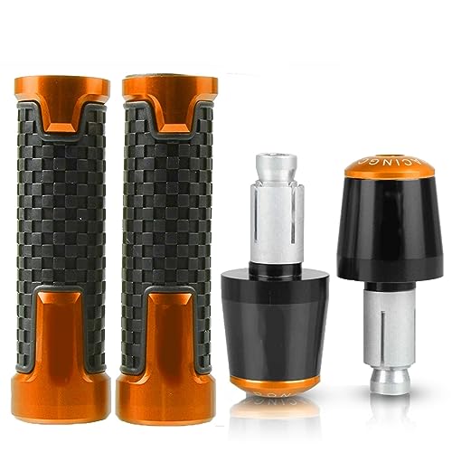 Für ZRX1100 ZRX 1100 1999 2000 2001 2002 2003 2004 2005 Motorrad Lenker Handgriffe Anti Skid Lenkerkappenenden Stecker Griffteile(Orange) von XZGFZHY