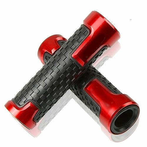 Für ZX-6R ZX6R 1995-2012 2005 2006 2007 2008 2009-2011 Motorradzubehör Handgriffe Lenker Anti-Rutsch-Lenker Handgriff Griffteile(Rot) von XZGFZHY