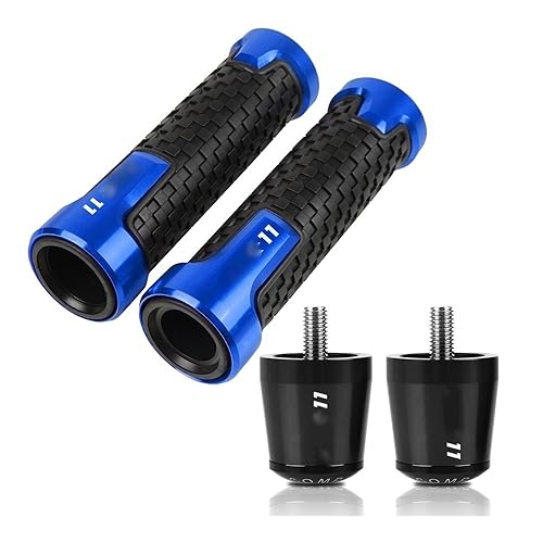 Für ZX11 ZX-11 ZX 11 1990-2001 2000 1999 Motorrad Lenker Handgriffe Anti Skid Lenkerkappe Enden Stecker CNC Aluminium Zubehör Griffteile(Blau) von XZGFZHY