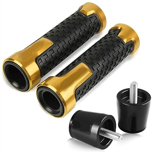 Für ZZR600 1990-2009 2008 2007 2006 2005 Motorrad Lenker Handgriffe Anti Skid Lenker Kappe Enden Stecker CNC Aluminium Zubehör Griffteile(Gold) von XZGFZHY