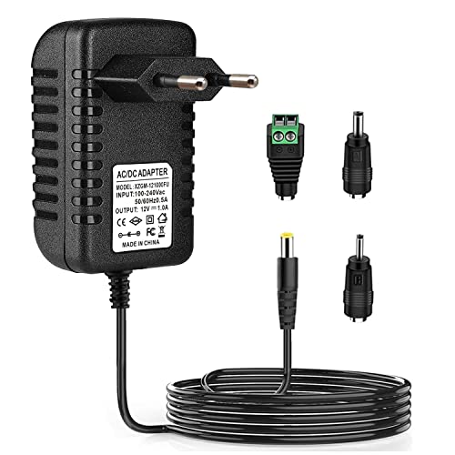 XZGm LED-Netzteil 12V 1A 12W,AC100-240V zu DC12V DC Stromversorgung,geeignet für LED5050/3528 Lichtbalken,Router,Alarm von XZGm