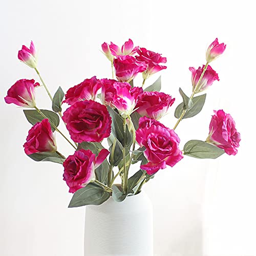 XZJMY Künstliche Eustoma-Blume, Seidenblume, für den Außenbereich, künstliche Pflanzen, Kunststoffblume für Zuhause, Büro, Dekoration, Esstisch, Tafelaufsatz (Rose) von XZJMY