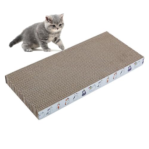 XZKING Kratzmatte aus Karton, 1 Stück, Katzenkratzmatte für Hauskatzen, doppelseitig, gewellter Kratzbaum (42,9 x 21 x 3,5 cm) von XZKING