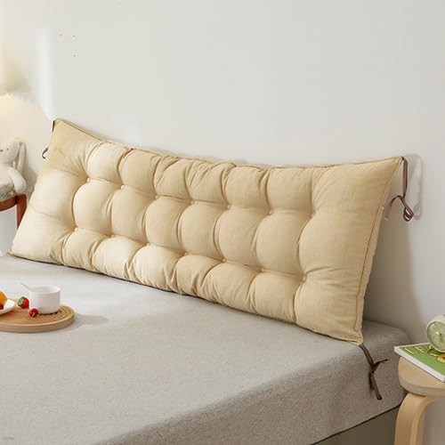 XZLZMYP Rückenkissen Lesekissen Für Bett Sofa Langes Rechteck Rücken Kissen Stützkissen Couchkissen Groß Rückenstützkissen Mit Abnehmbarem Bezug Wandkissen,D,180x10x50cm von XZLZMYP