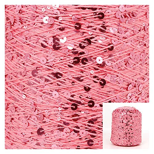 XZMALZYC 50g / Skesins Baumwoll Pailletten Garn 6mm + 3mm Pailletten Hand Strickgarngewinde Luxus Glitter Weiches Seil DIY. Material (Color : AJ078) von XZMALZYC