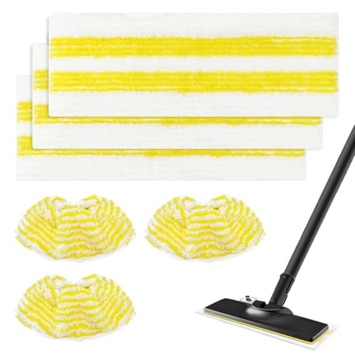 6 Stück Ersatz Mikrofaser Tücher kompatibel für Kärcher Dampfreiniger SC 1 SC 2 SC 3 SC 4 SC 5 EasyFix Zubehör – 3 Bodentücher + 3 Handdüsenbezüge, waschbar & wiederverwendbar von XZMCAT