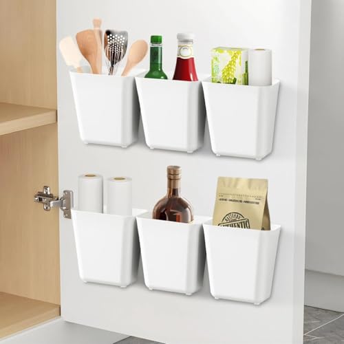 XZMCAT 6 Stück Selbstklebende Wandmontierte Aufbewahrungsbox, Küchenschranktür-Aufbewahrungsbox, Küchenorganizer, für Schrank, Badezimmer, Kühlschrank, Kleine Gegenstände Organizer XZMCAT 6 Stück Selbstklebende Wandmontierte Aufbewahrungsbox, Küchenschranktür-Aufbewahrungsbox, Küchenorganizer, für Schrank, Badezimmer, Kühlschrank, Kleine Gegenstände Organizer von XZMCAT